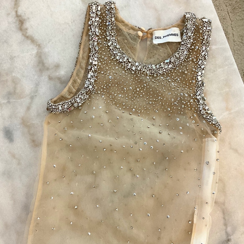 Des Phemmes crystal tank top